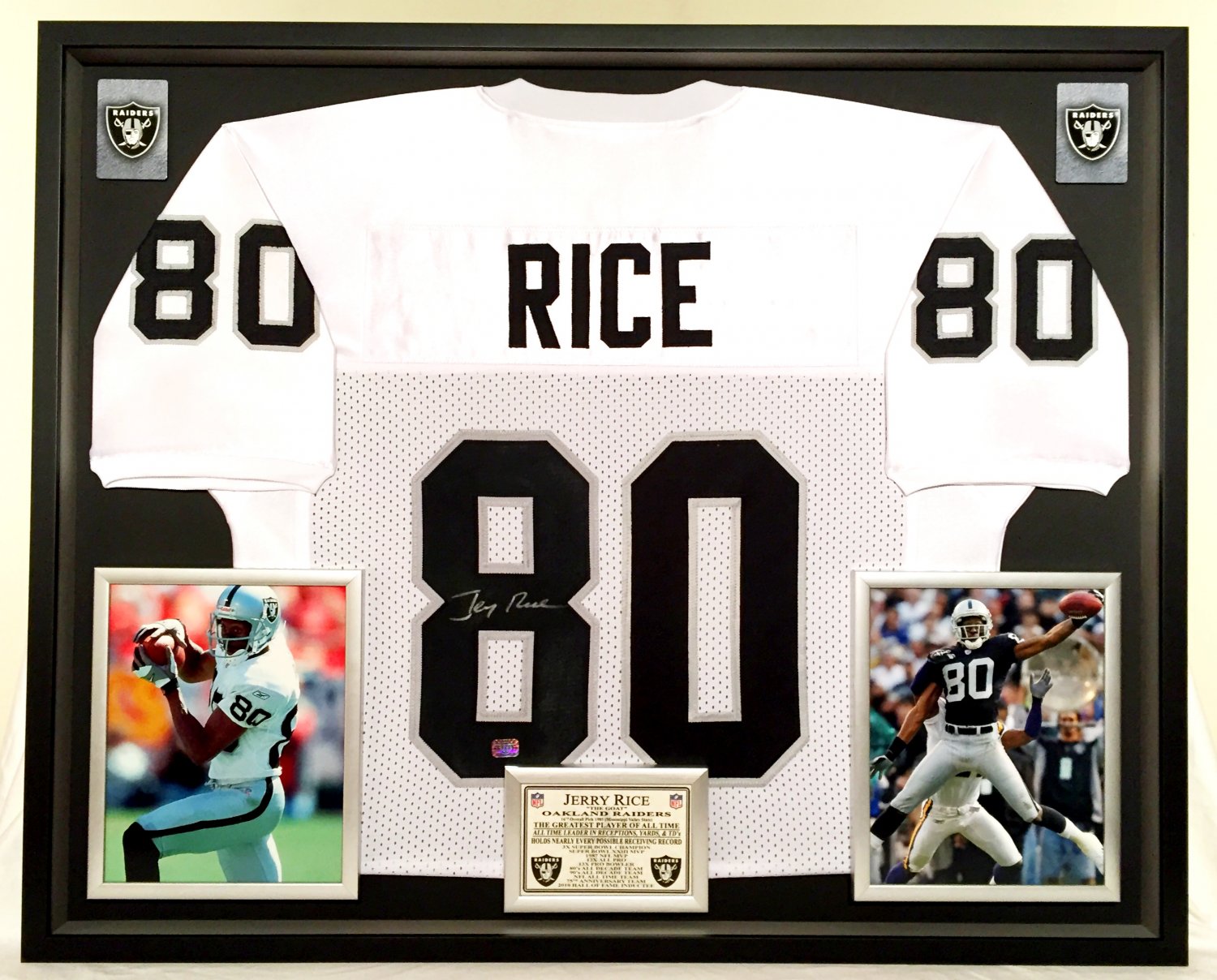 Premium Framed Jerry Rice Signed Oakland Raiders Jersey Aaa Authenticated