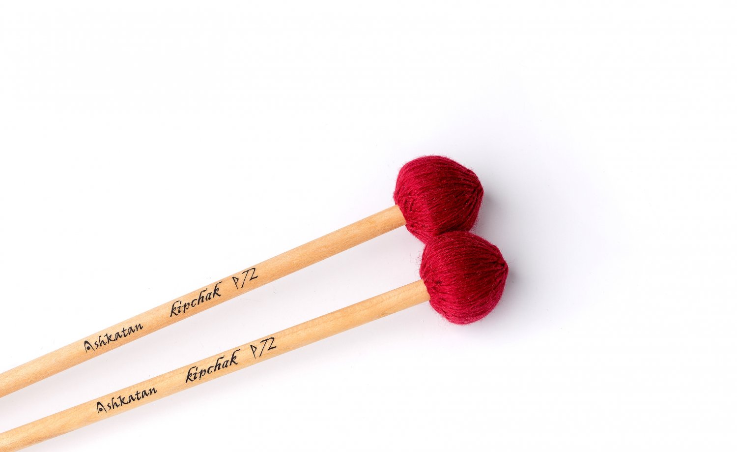 Ashkatan Kipchak P72 Medium Soft Marimba Mallets - Maple Handle, Red Yarn