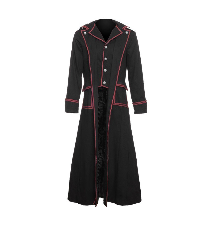 Officer Coat Black With Red Stripes