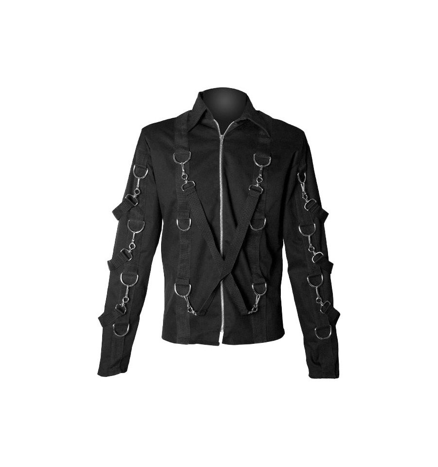 Gothic Belt Long Sleeve Denim Black