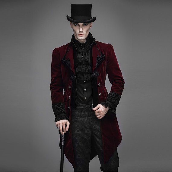 Gentlemen Mens Long Coat Steampunk