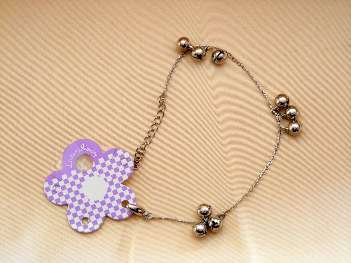 NWT Anklet Ankle Bracelet with Bells Belly Dance Silver Tone 8 inch