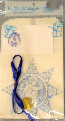 Gift Bag Blue Lace Angel with Ribbon and Gift Tag 5 X 14 inches
