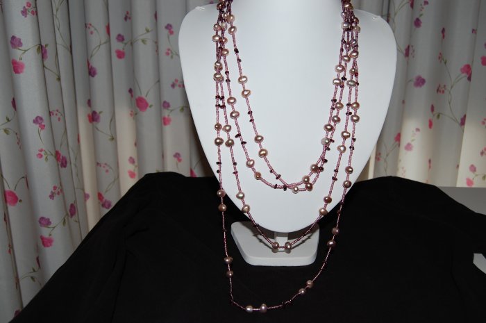 120" Purple w/ Bead necklace N1110
