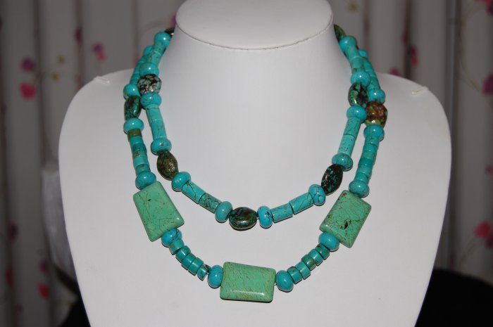 Double Strand Turquoise Necklace N1157