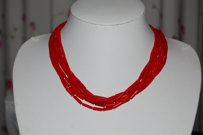 7 Strand Coral Necklace N1164