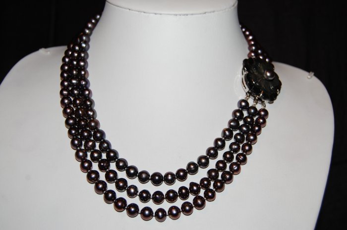 Triple Strand 7-8 mm Peacock