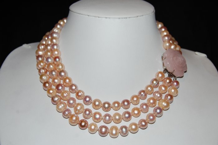 Triple Strand 9-10 mm Multi color Pastel