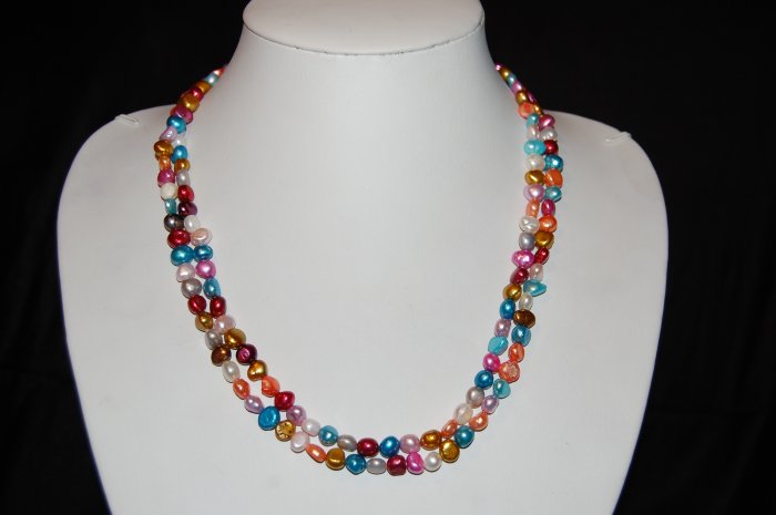 Multi Color Single Strand Pearls