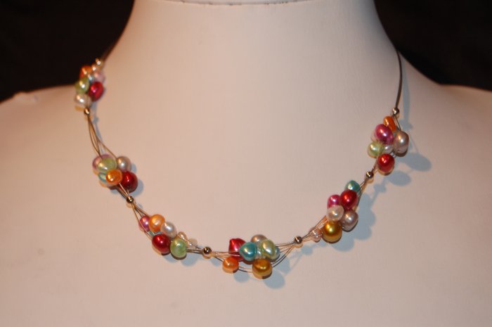 Bunches of pearl of wire Multi Bright colorN1165