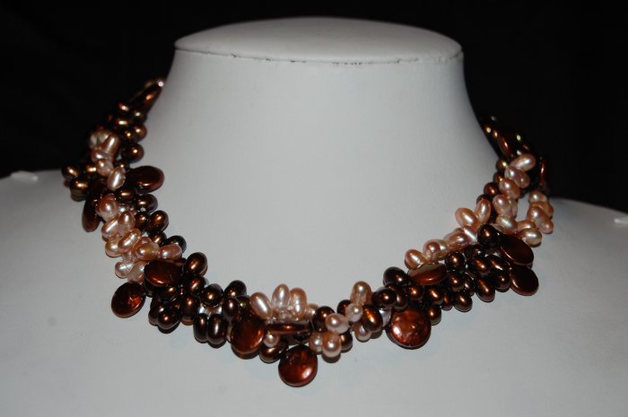 Light Pink and Dark Purple Zig Zag w/ Coin Pearl N1171