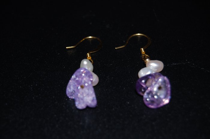 Earring with Purple Stone to match necklace E1090