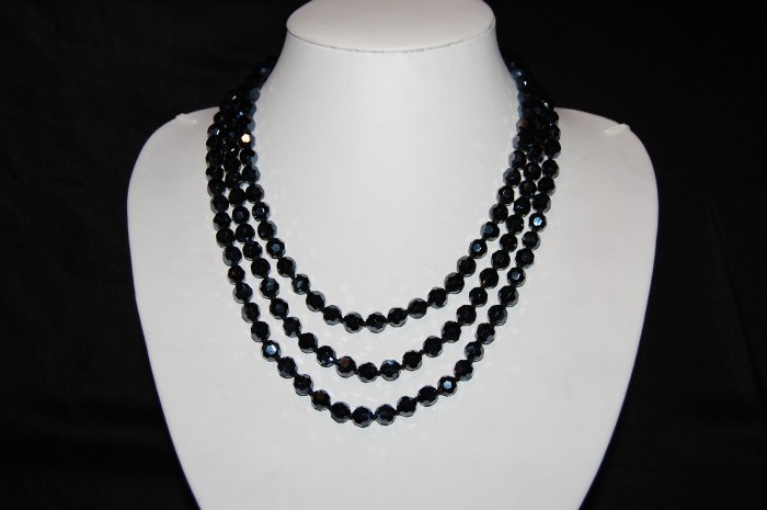 Long Black Beads N1130
