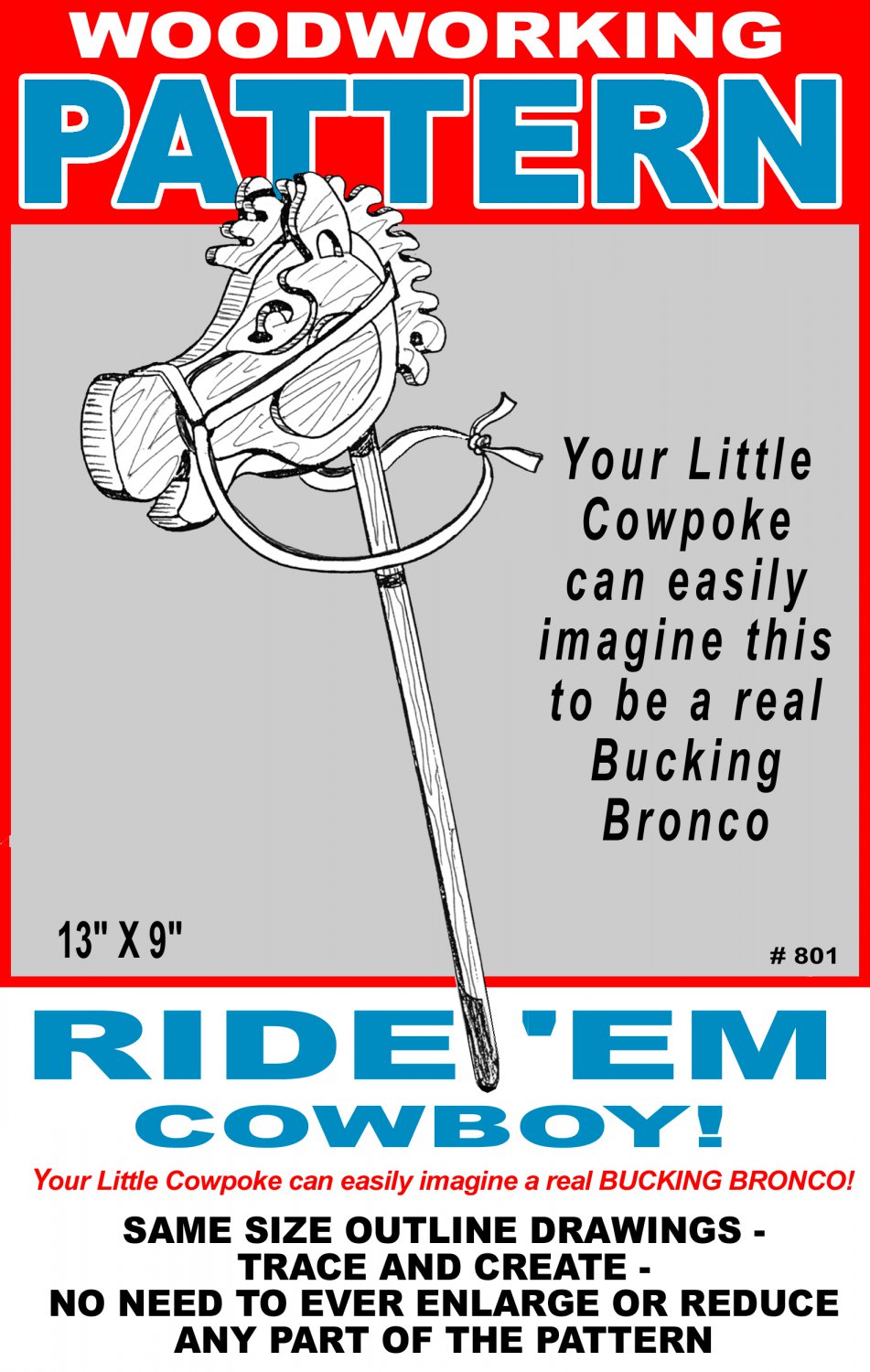 Ride 'Em Cowboy #801 - Woodworking / Craft Pattern 9' x 13"