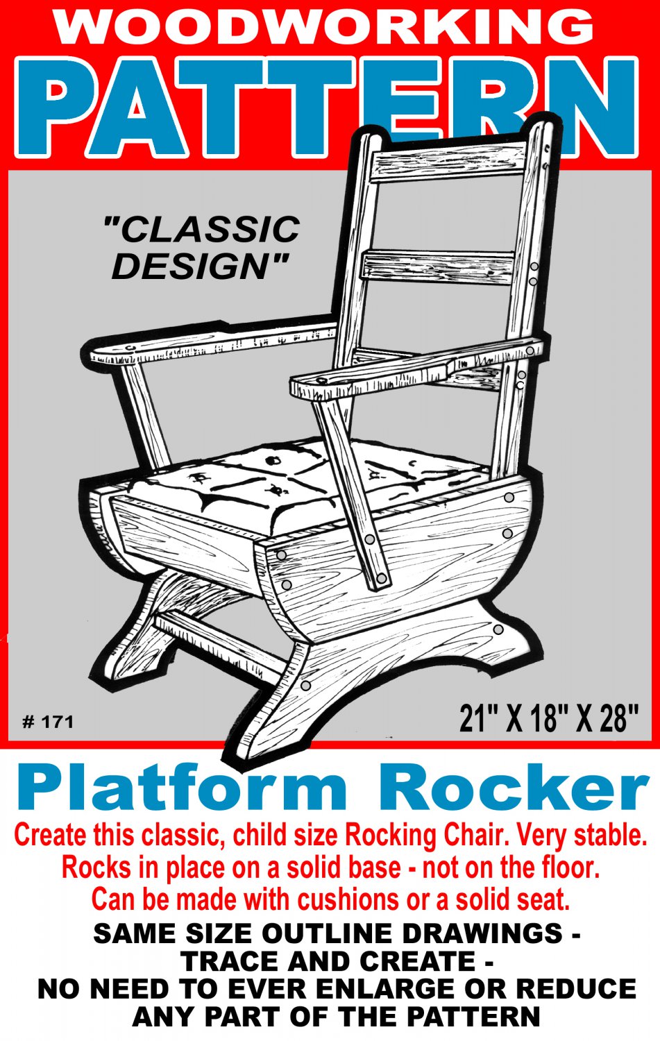 Platform Rocking Chair #171 - Woodworking / Craft Pattern