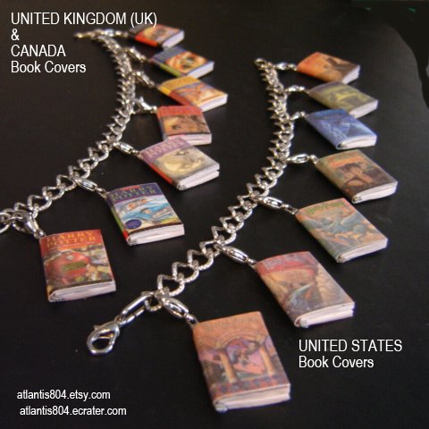 Harry Potter Mini Book Charm bracelet (ecrater)-UK or USA version