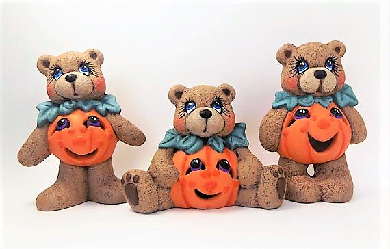 Ceramic Halloween Teddy Bears