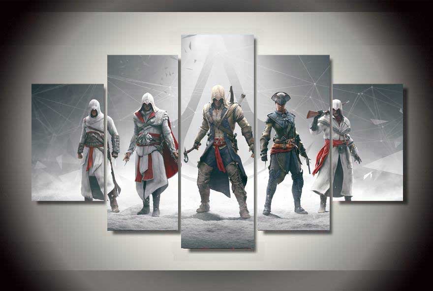 Assassin's Creed #01 5 pcs Unframed Canvas Print - Large Size