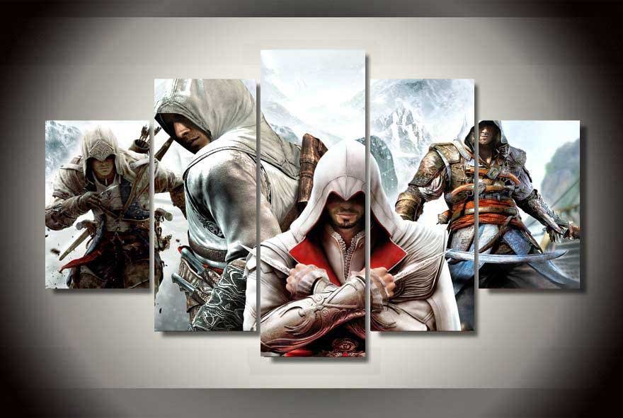 Assassin's Creed #07 5 pcs Unframed Canvas Print - Medium Size