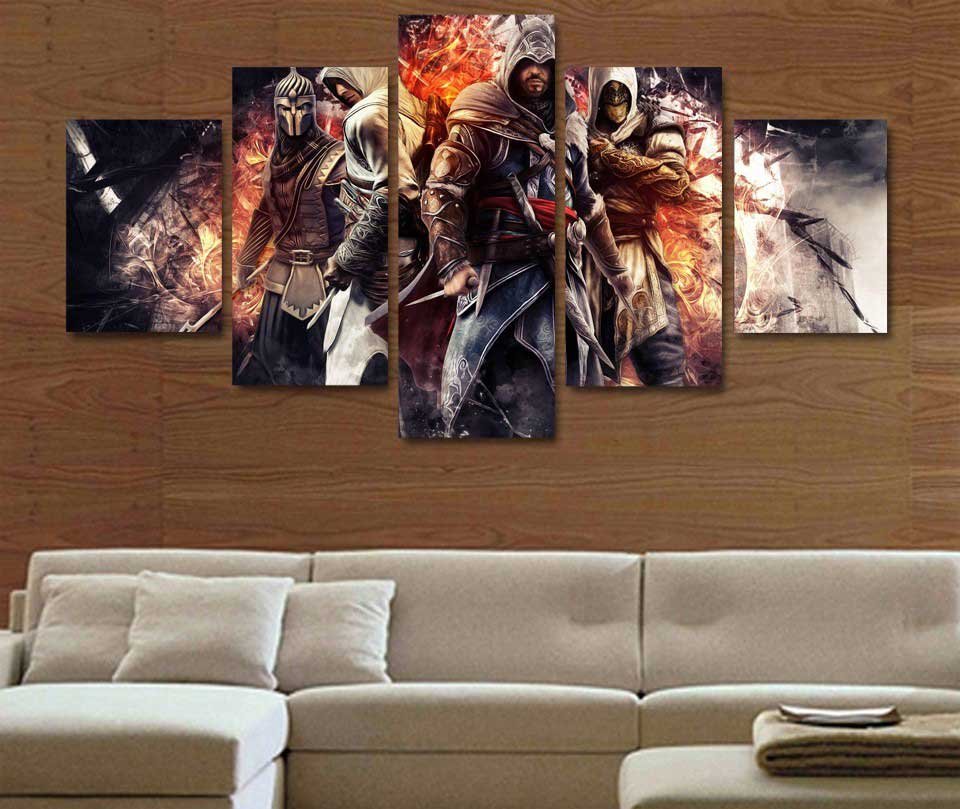 Assassin's Creed #08 5 pcs Unframed Canvas Print - Large Size