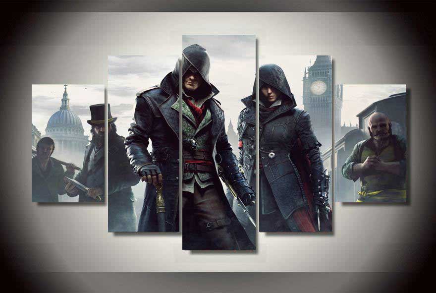 Assassin's Creed Syndicate #04 5 pcs Framed Canvas Print - Large Size