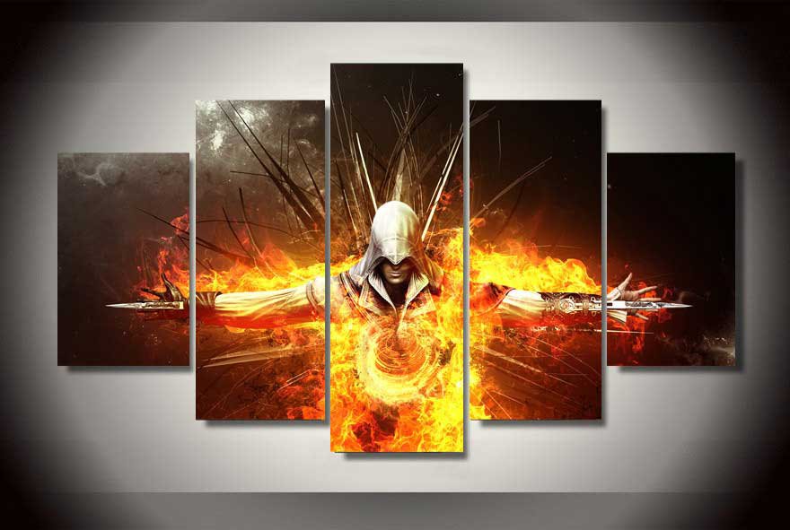 Assassin's Creed #05 5 pcs Framed Canvas Print - Medium Size