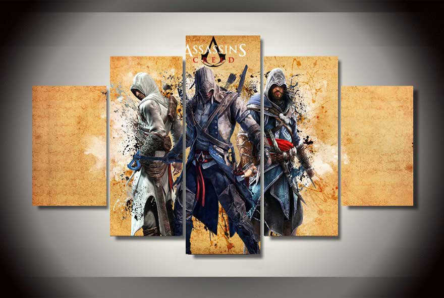 Assassin's Creed #06 5 pcs Framed Canvas Print - Small Size