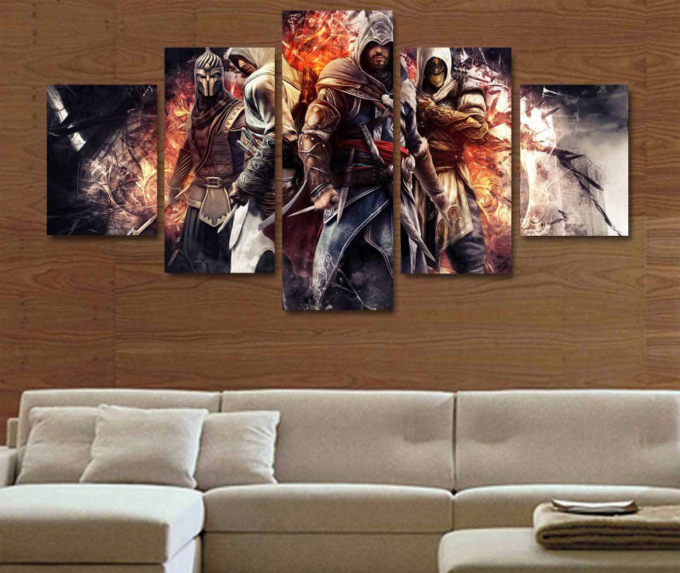 Assassin's Creed #08 5 pcs Framed Canvas Print - Large Size