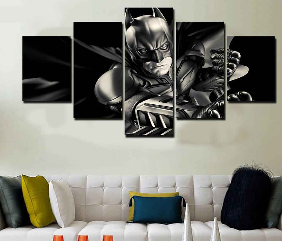 Batman Dark Knight #02 5 pcs Framed Canvas Print - Medium Size