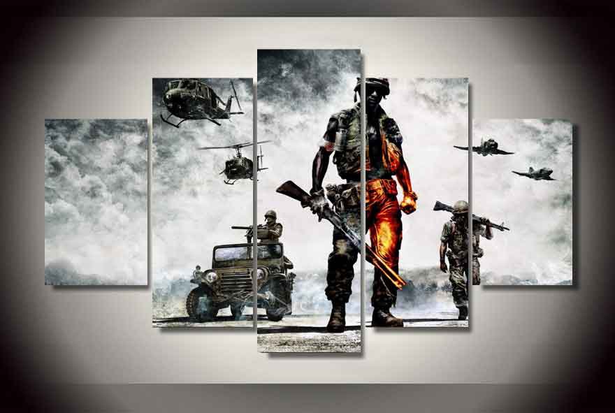Battlefield #02 5 pcs Framed Canvas Print - Medium Size