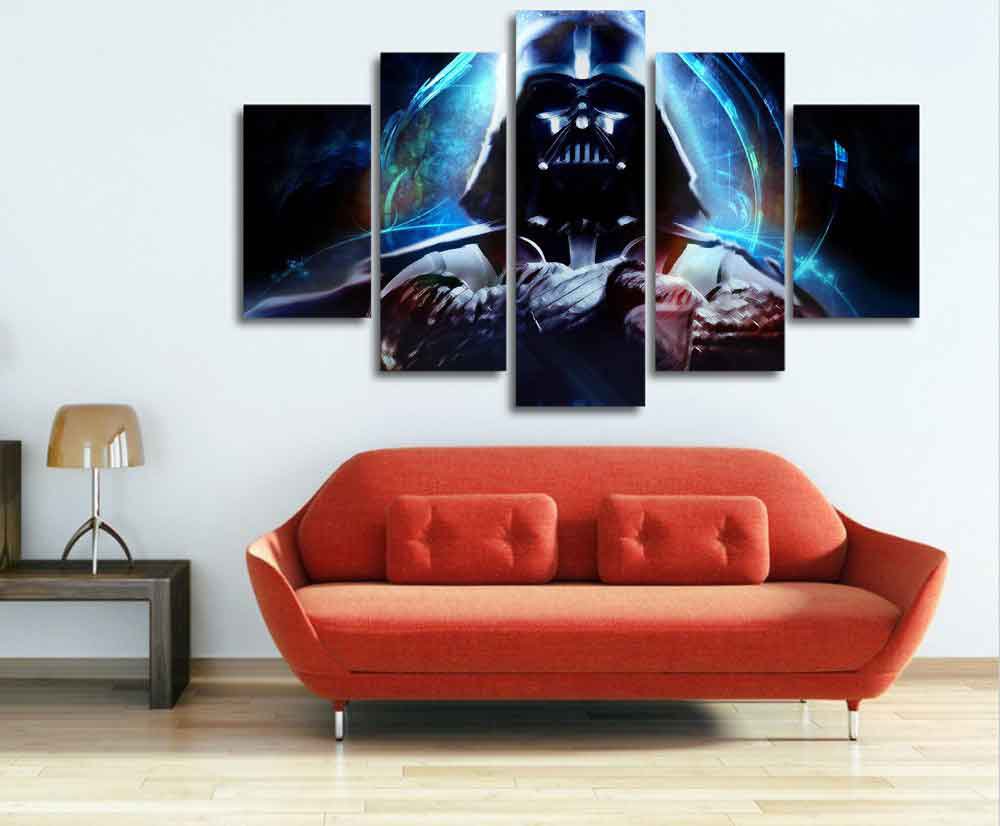 Darth Vader Star Wars #01 5 pcs Framed Canvas Print - Medium Size