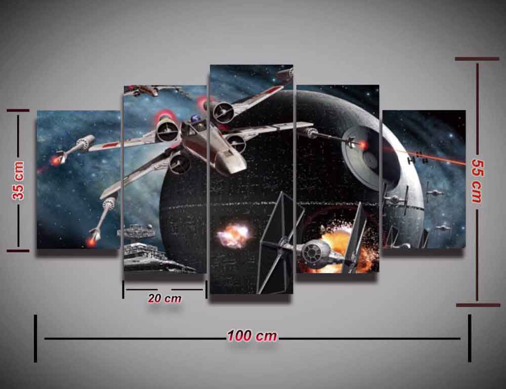Star Wars X-Wing TIE Fighter #07 5 pcs Framed Canvas Print - Medium Size