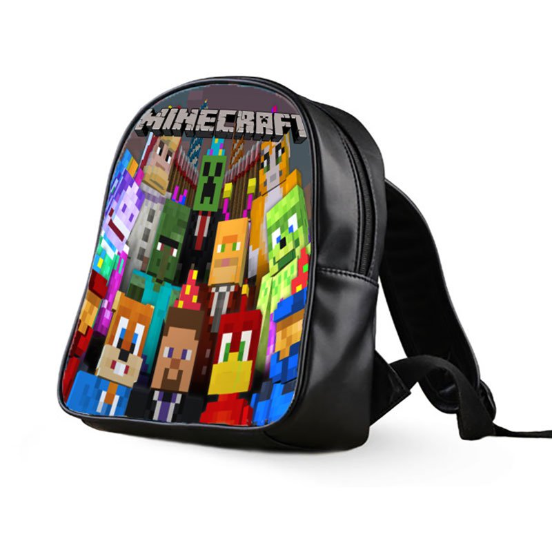 #64 Minecraft Creeper Kids Multi-Pocket School Bag Backpack
