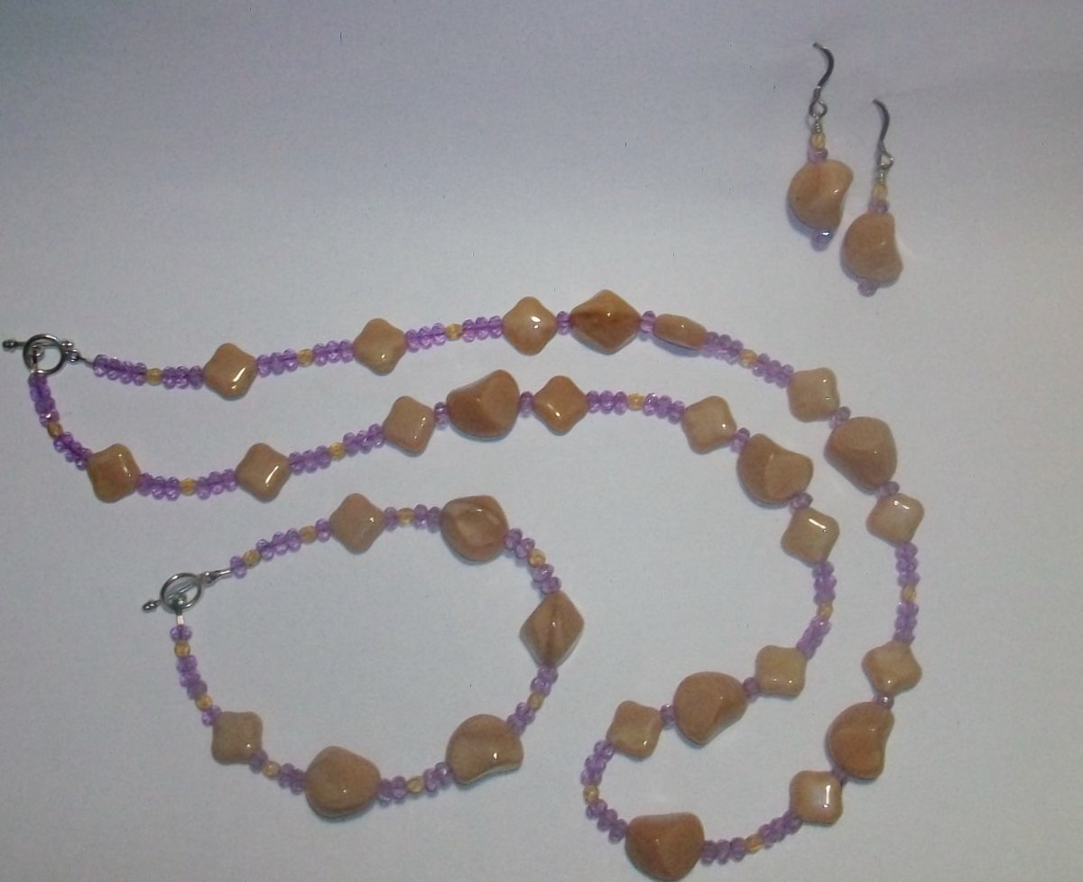 Earth Tone Nugget Necklace Set