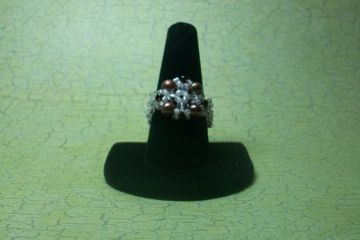 Ring Pearls and Crystal
