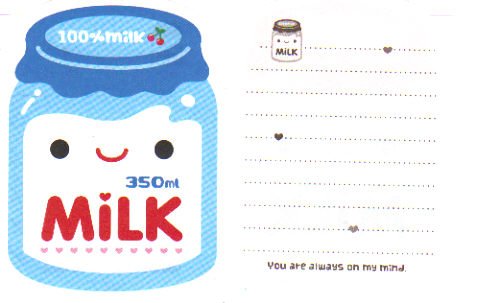 Milk Memo Sheet (blue)