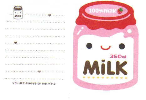 Strawberry Milk Memo Sheet (Pink)