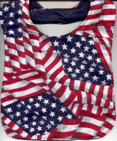 Patriotic Red White Blue Baby Bib American Flag Print