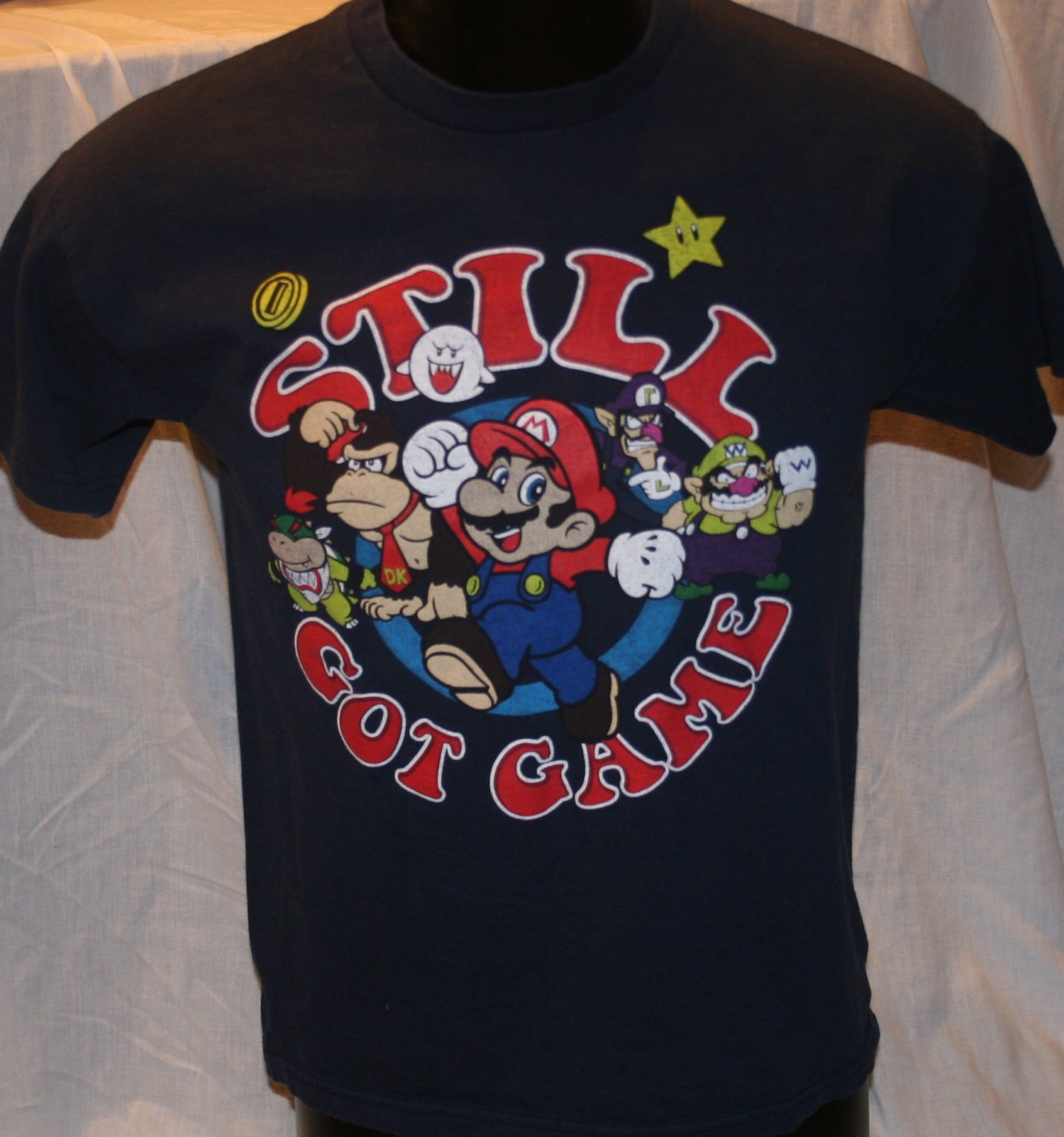 Mario Bros "STILL GOT GAME" Blue Medium T Shirt
