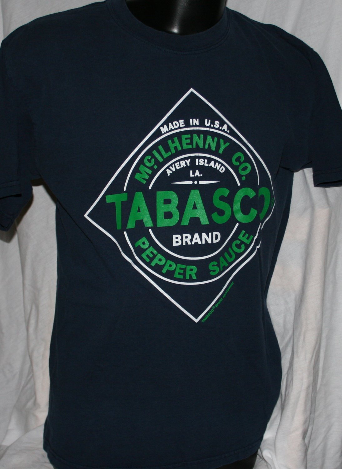TABASCO PEPPER SAUCE Logo LARGE Blue T Shirt