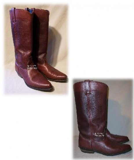 Vintage CAPEZIO Cowboy Boots Stacked Leather Heel 9.5