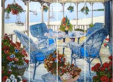 Mirror Dynamics Patio Scene Mirrored Wall Art