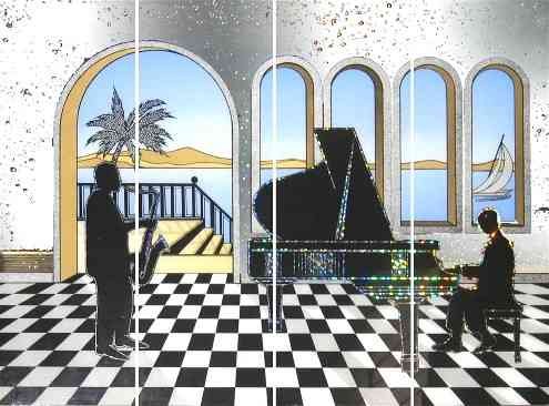 Mirror Dynamics Jazz Piano Mirrored Wall Art
