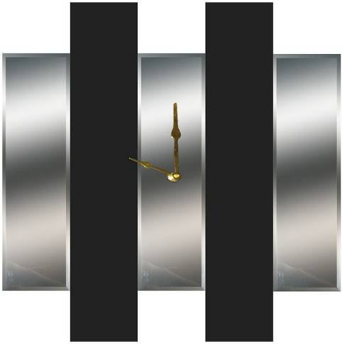 Mirror Dynamics Beveled and Black Mirror Wall Clock