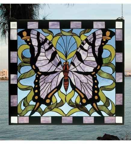 Meyda Tiffany Purple Butterfly Window