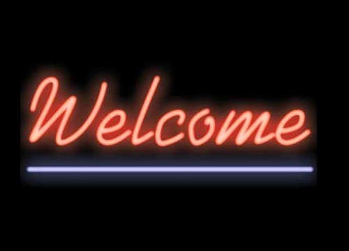 Welcome Neon Business Sign