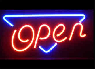 Open Neon Business Sign