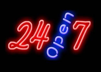 Open 24-7 Neon Business Sign