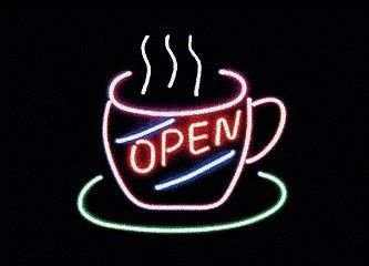 Coffee Cup Flowing Neon Sign