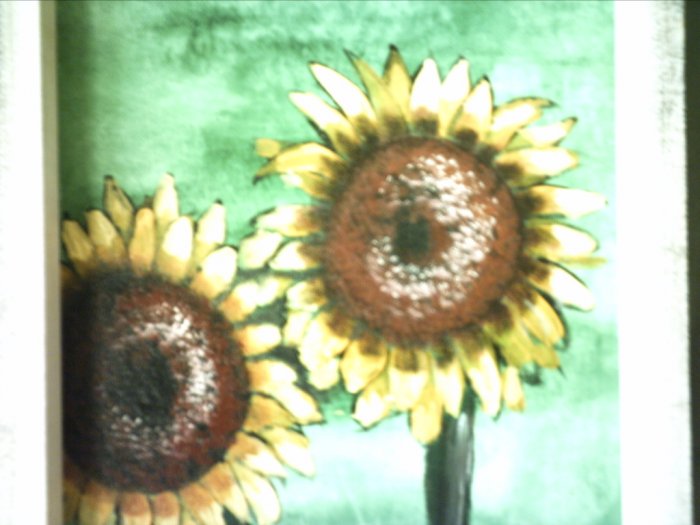 SUNFLOWERS.. original art.. 9 x 12" framed